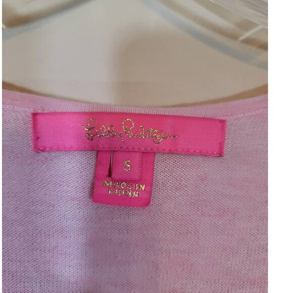 Lilly Pulitzer Kresta Ruffle Sleeves Knit Sweater Heathered Pullover Pink Small - Picture 5 of 6